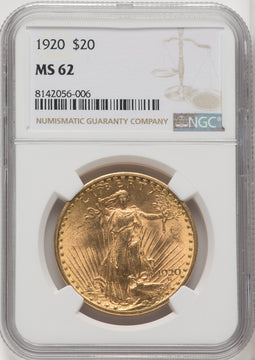 1920 $20 Saint-Gaudens Double Eagle NGC MS62 (173999042)