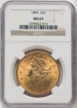 1899 $20 Liberty Double Eagle NGC MS63 (767708002)