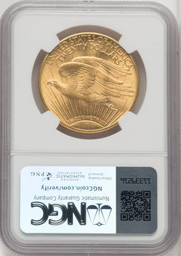1920 $20 Saint-Gaudens Double Eagle NGC MS63