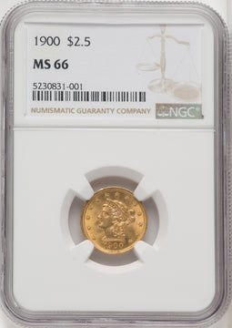 1900 $2.50 Liberty Quarter Eagle NGC MS66