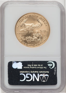 2004 $50 One-Ounce Gold Eagle Brown Label NGC MS70