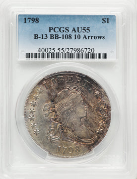1798 $1 B-13 BB-108 Early Dollar PCGS AU55