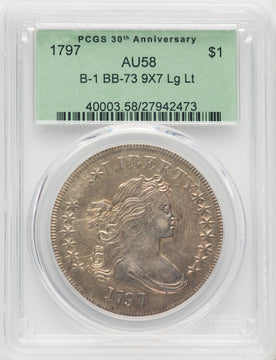 1797 $1 B-1 BB-73 Early Dollar PCGS AU58