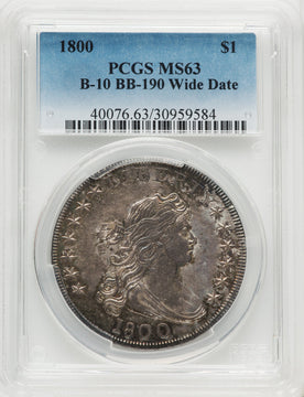 1800 $1 B-10 BB-190 Early Dollar PCGS MS63