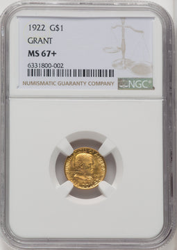 1922 G$1 Grant No Star Commemorative Gold NGC MS67+