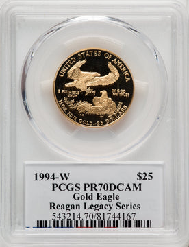 1994-W $25 Half-Ounce Gold Eagle Michael Reagan PCGS PR70