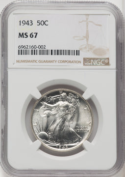 1943 50C Walking Liberty Half Dollar NGC MS67 (768118003)