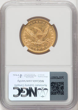 1853/2 $10 Liberty Eagle NGC AU55