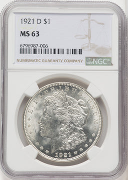 1921-D $1 Morgan Dollar NGC MS63