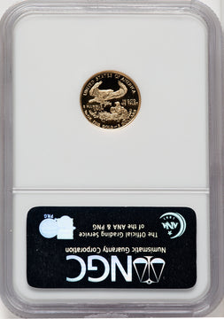 1993-P $5 Tenth-Ounce Gold Eagle Brown Label NGC PF70