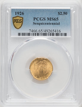 1926 $2.50 SESQUI Commemorative Gold PCGS MS65 (762375019)