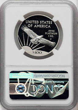 2017-W $100 One-Ounce Platinum Eagle Statue of Liberty 20th Anniversary Mike Castle NGC PF70