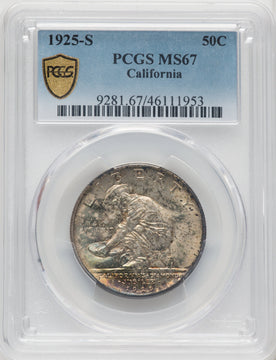 1925-S 50C California Commemorative Silver PCGS MS67