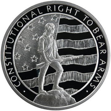 2 OZ SILVER ROUND SECOND AMENDMENT GOLDEN STATE MINT
