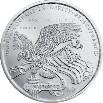 2 OZ SILVER ROUND 250TH ANNIVERSARY GOLDEN STATE MINT