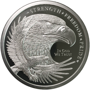 2 OZ SILVER ROUND EAGLE GOLDEN STATE MINT