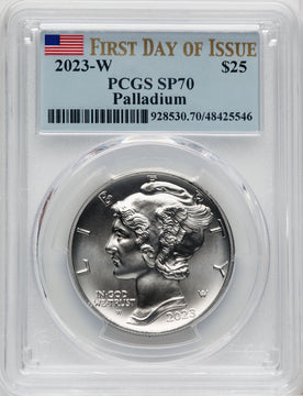 2023-W Burnished Palladium Eagle 1 oz FDI Flag PCGS MS70 (764808014)