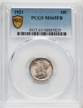 1921 10C FB Mercury Dime PCGS MS65