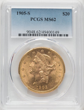 1905-S $20 Liberty Double Eagle PCGS MS62