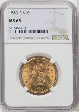 1880-S $10 Liberty Eagle NGC MS65