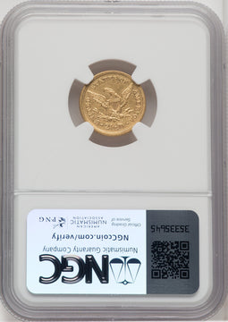 1857 $2.50 Liberty Quarter Eagle NGC AU55