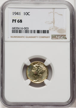 1941 10C Proof Mercury Dime NGC PR68 (768260004)