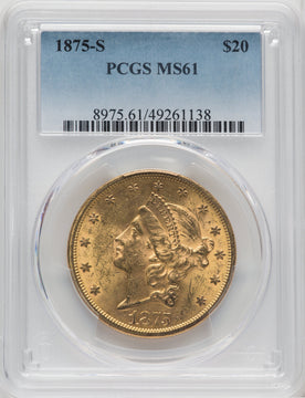 1875-S $20 Liberty Double Eagle PCGS MS61 (571980015)