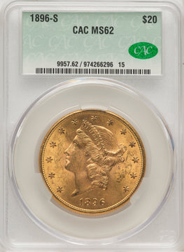 1896-S $20 Liberty Double Eagle CACG MS62 (572032045)