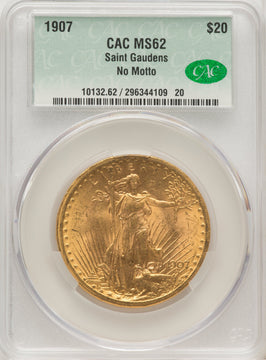 1907 $20 Saint Saint-Gaudens Double Eagle CACG MS62