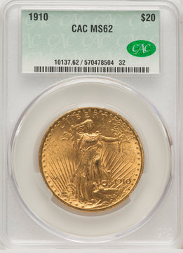 1910 $20 Saint-Gaudens Double Eagle CACG MS62 (572033063)