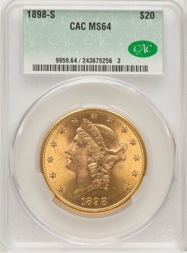 1898-S $20 Liberty Double Eagle CACG MS64