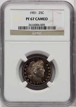 1901 25C CA Proof Barber Quarter NGC PR67 (768584004)