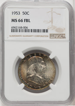 1953 50C FL Franklin Half Dollar NGC MS66