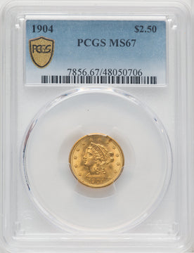 1904 $2.50 Liberty Quarter Eagle PCGS MS67 (768601017)