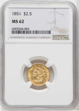 1851 $2.50 Liberty Quarter Eagle NGC MS62 (519376054)