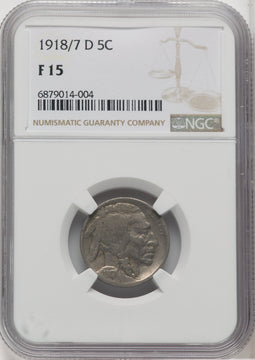 1918/7-D 5C FS-101 Buffalo Nickel NGC 15