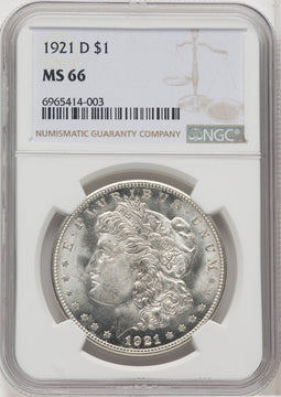 1921-D $1 Morgan Dollar NGC MS66 (768613005)