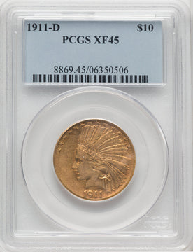 1911-D $10 Indian Eagle PCGS XF45