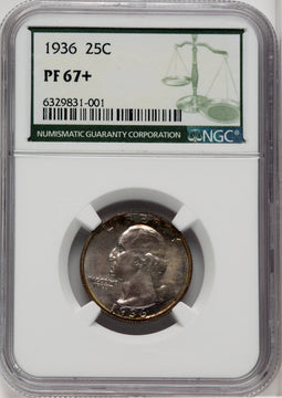 1936 25C Green Label Proof Washington Quarter NGC PR67+