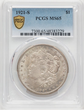 1921-S $1 Morgan Dollar PCGS MS65 (768671043)