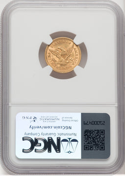 1859 $2.50 Old Rev. Liberty Quarter Eagle NGC MS62