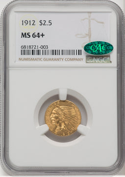 1912 $2.50 CAC Indian Quarter Eagle NGC MS64+