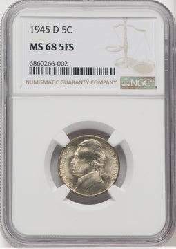1945-D 5C FS Jefferson Nickel NGC MS68 (768671009)