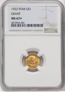 1922 G$1 Grant With Star Commemorative Gold NGC MS67+ (768671080)