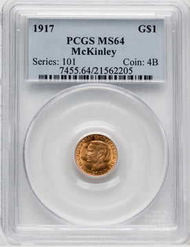 1917 G$1 McKinley Commemorative Gold PCGS MS64 (768682007)