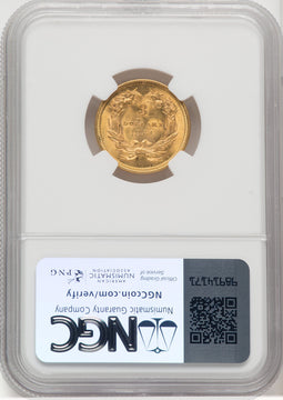 1854 $3 Three Dollar Gold Pieces NGC MS63