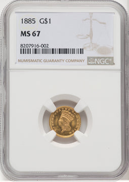 1885 G$1 Gold Dollar NGC MS67