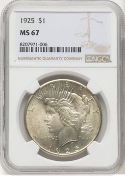 1925 $1 Peace Dollar NGC MS67 (768803035)