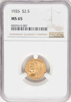 1926 $2.50 Indian Quarter Eagle NGC MS65 (768214022)