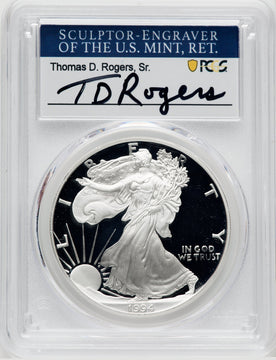1994-P $1 Silver Eagle Thomas D. Rogers Sr. Signature PCGS PR70